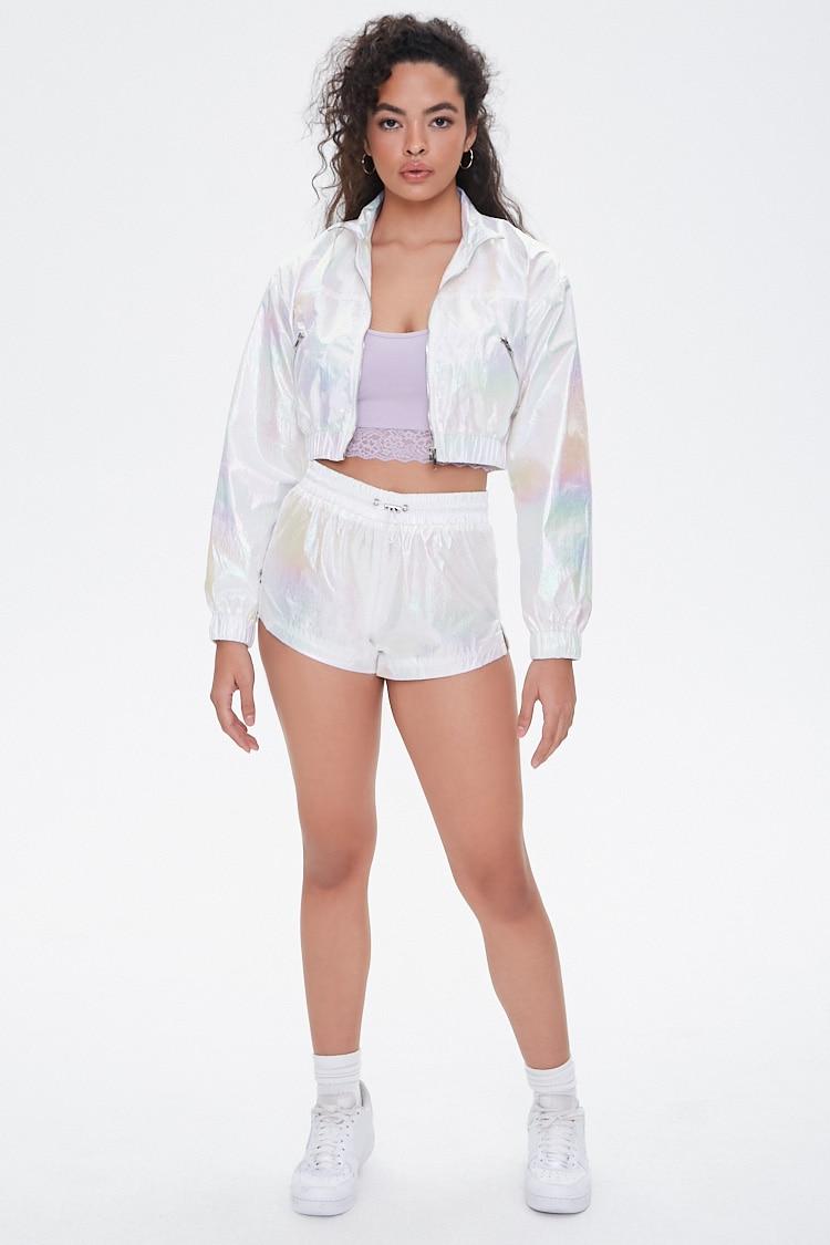 cropped white windbreaker