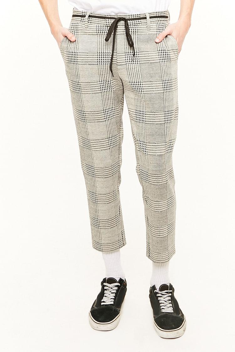 plaid cropped pants mens