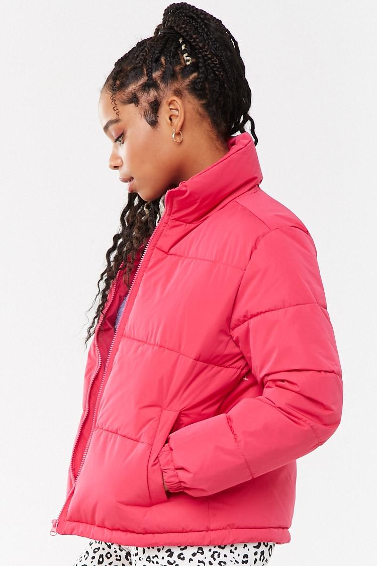 forever 21 funnel neck puffer jacket
