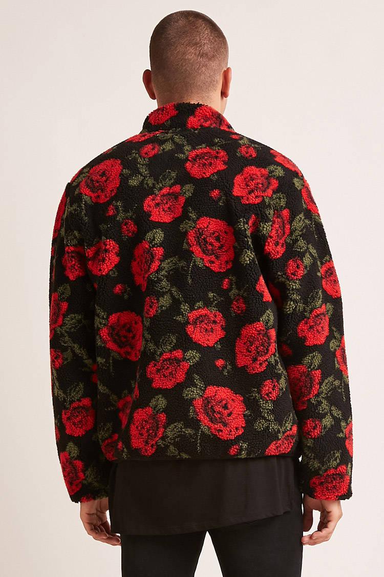 floral fleece jacket