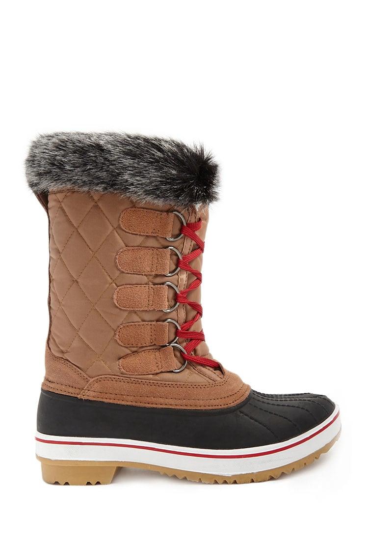 duck boots with fur trim