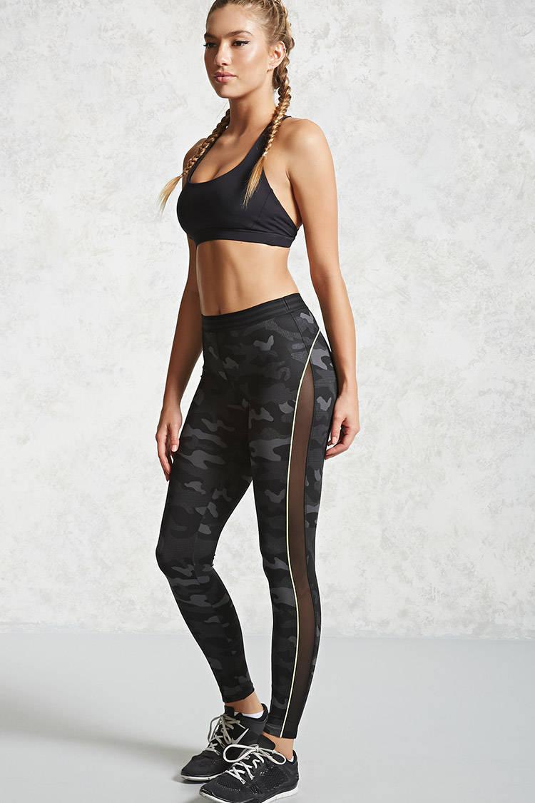 Forever 21 Synthetic Active Camo Print Leggings in Black/Grey (Black) - Lyst