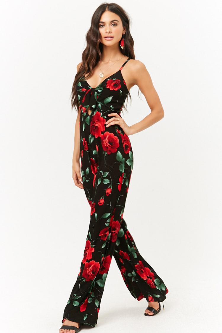 rose print jumpsuit