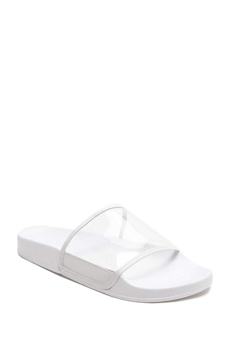 white clear sandals