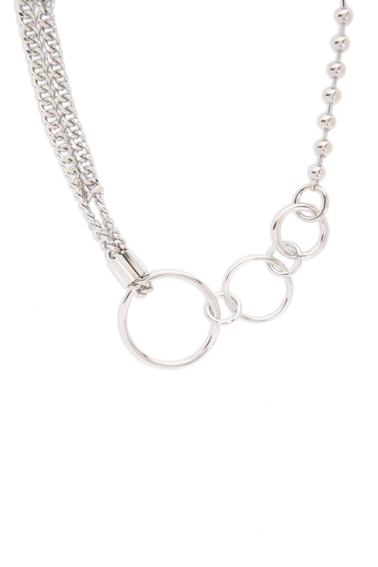 Forever 21 O Ring Beaded Chain Necklace In Silver Metallic Lyst Forever 21 O Ring Beaded Chain Necklace In Silver Metallic Lyst