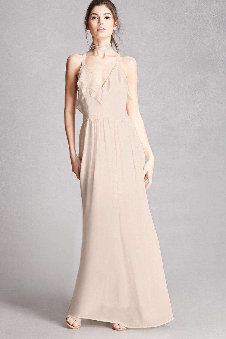Forever 21 Soieblu Chiffon Maxi Dress In Cream Natural Lyst