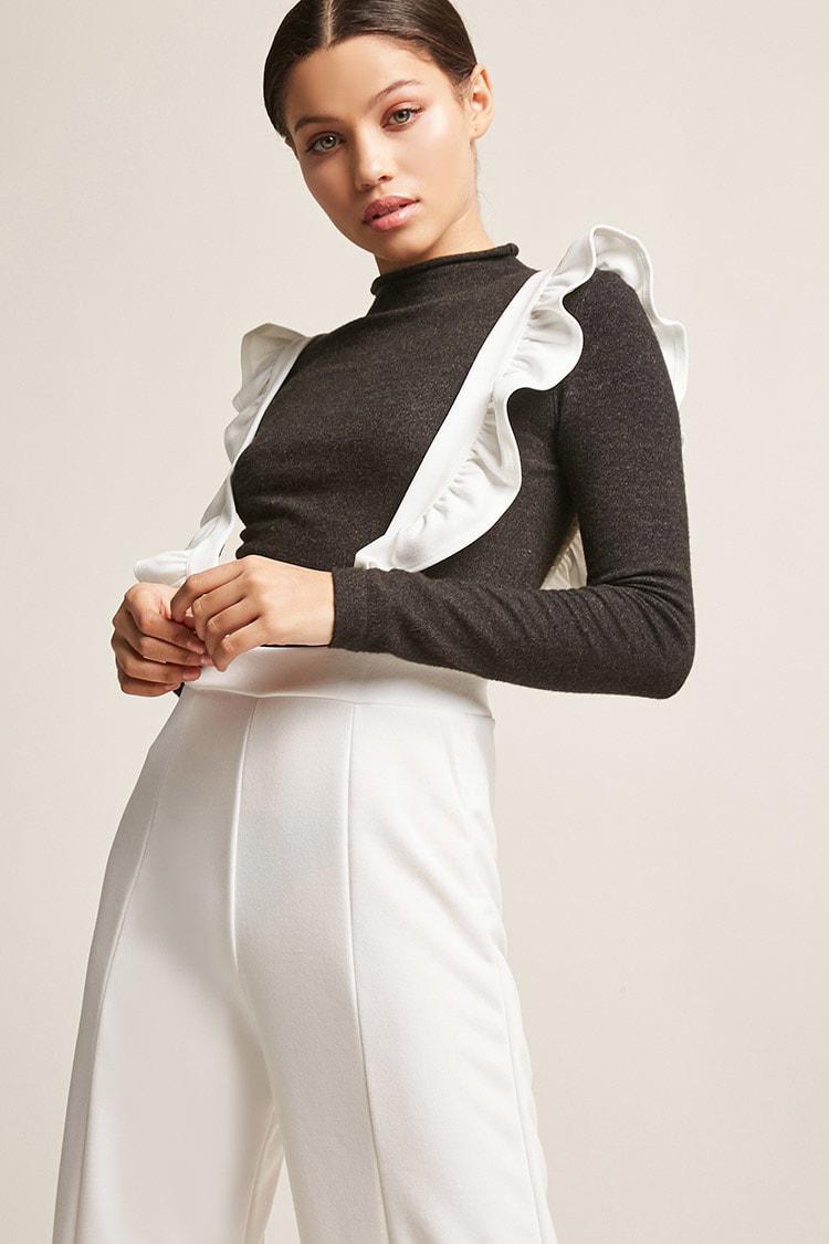white suspender jumpsuit
