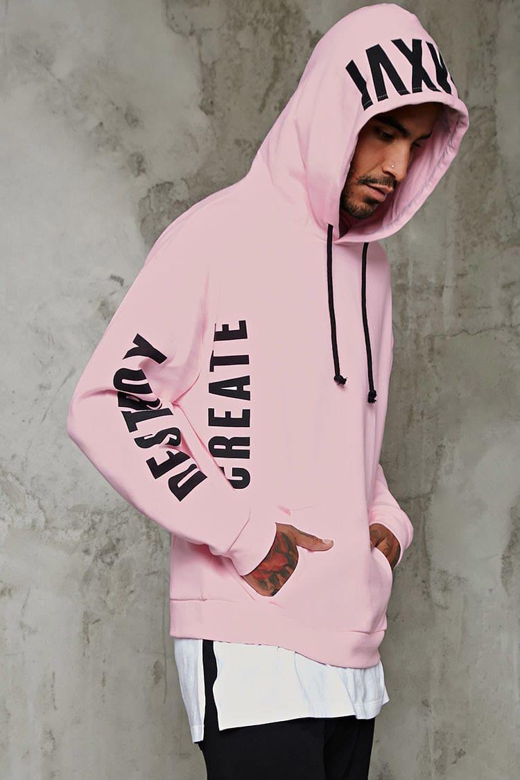 black and pink hoodie mens
