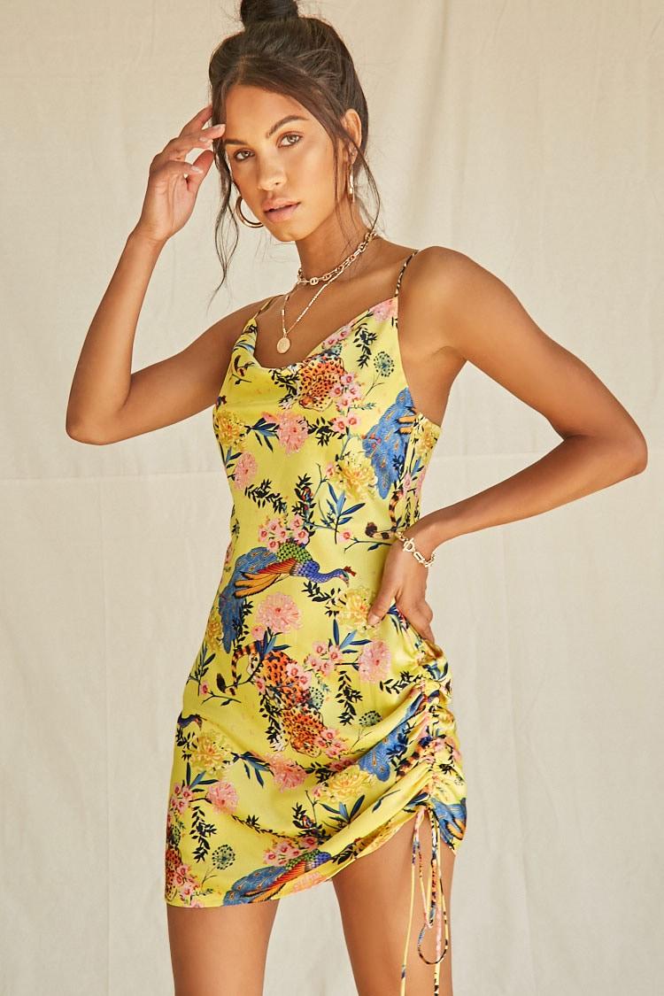 tropical mini dress