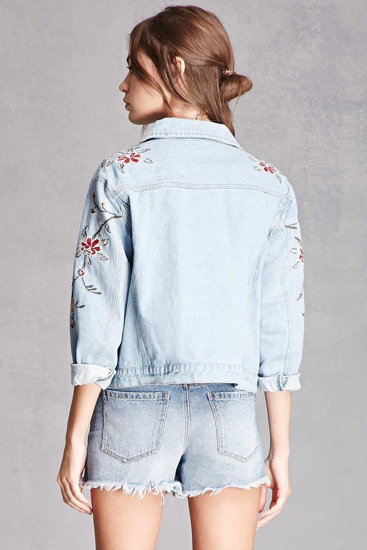 floral denim jacket forever 21