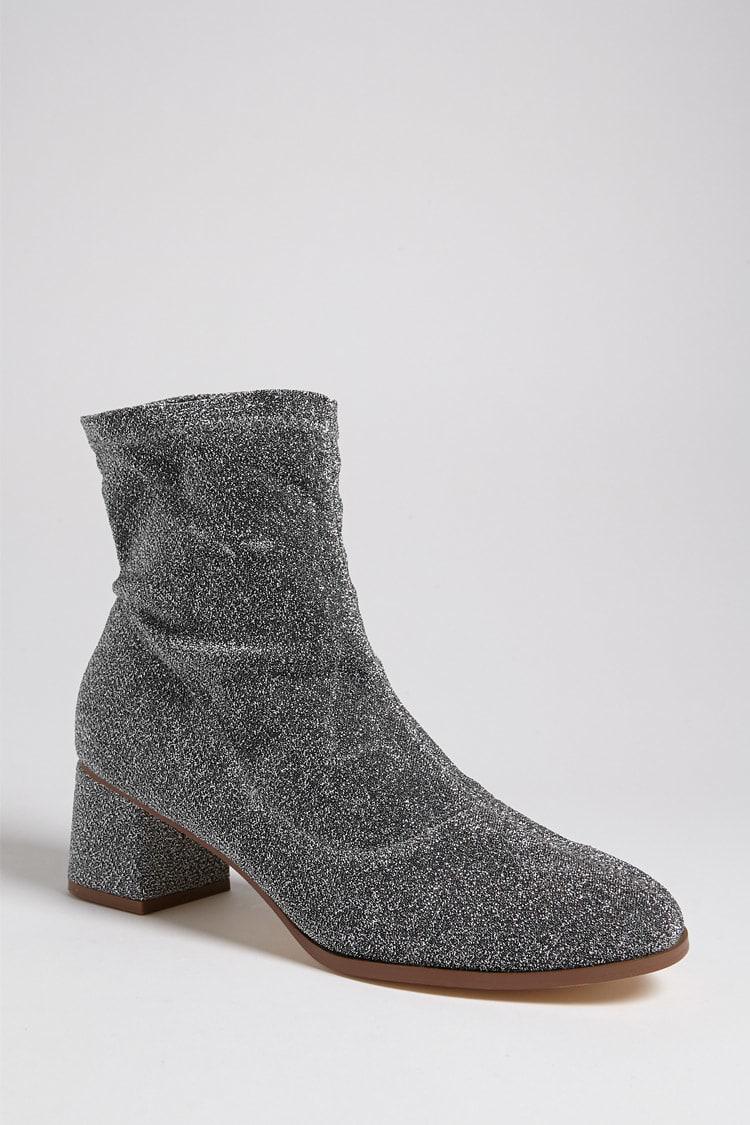 glitter silver boots