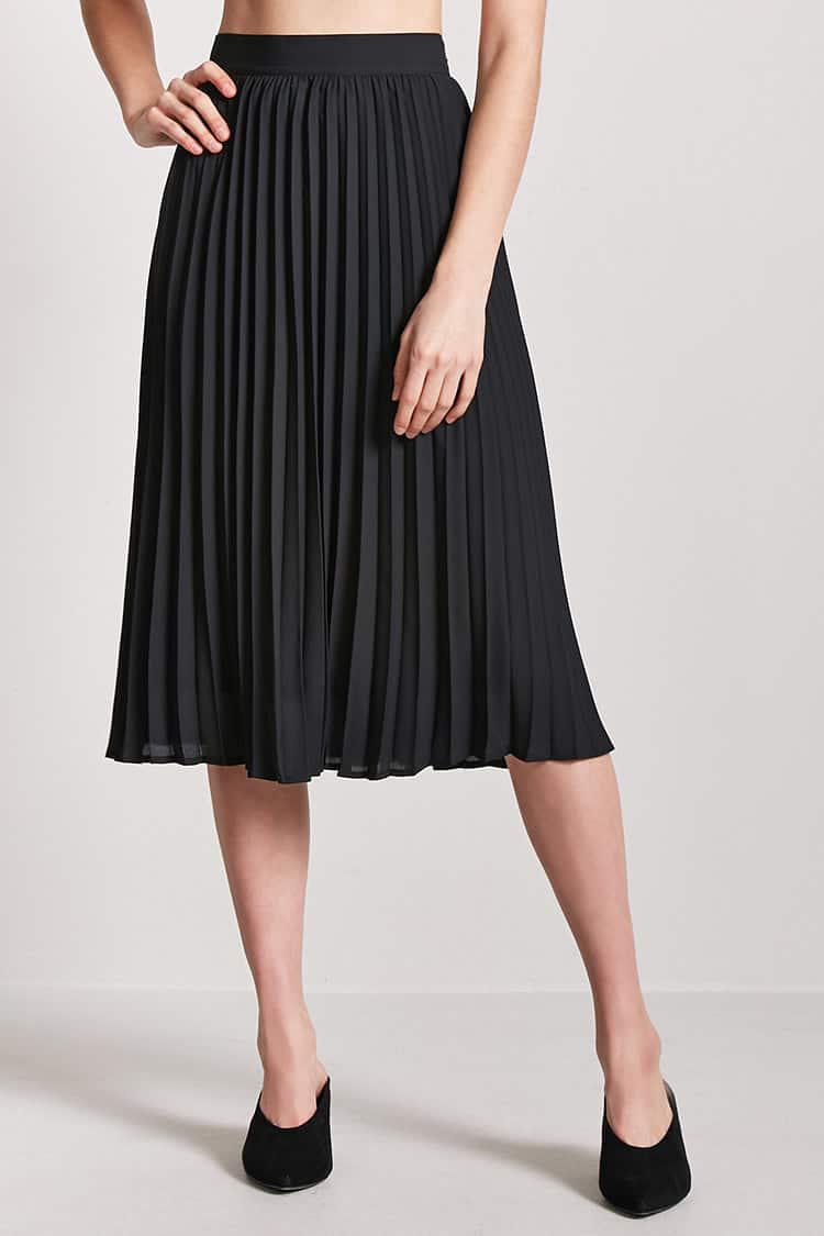 Synthetic Accordion Pleated Skirt 