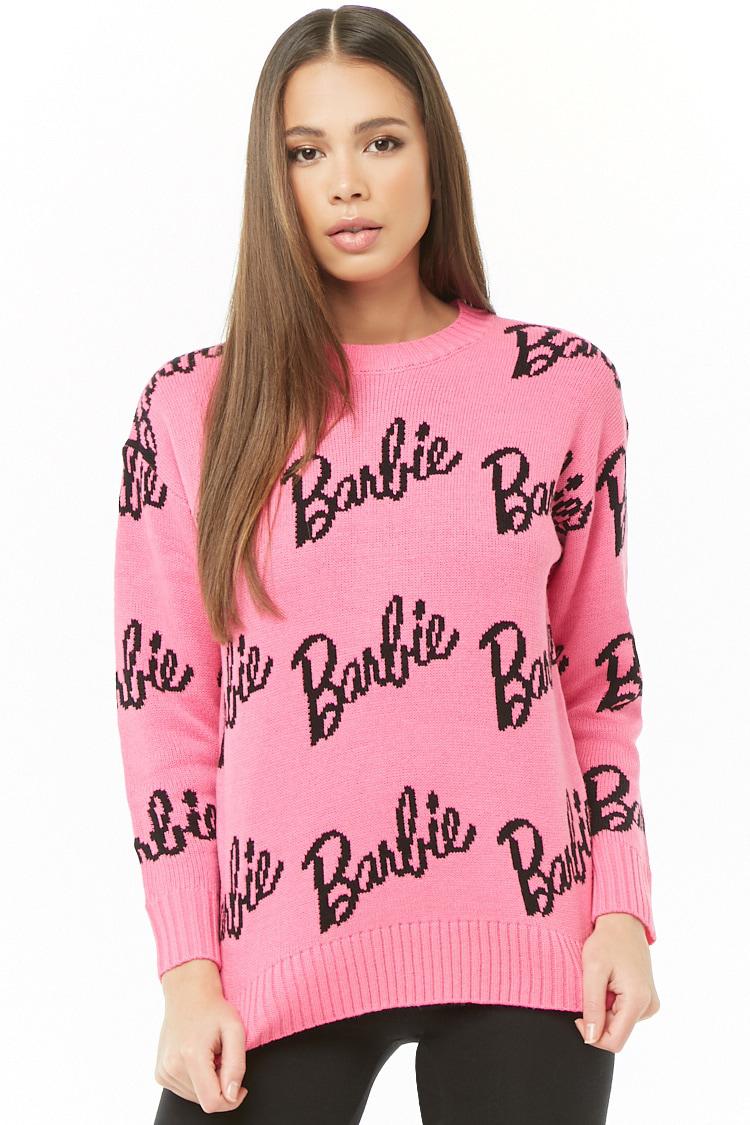Forever 21 Synthetic Barbie Graphic Sweater in Pink/Black (Pink) - Lyst