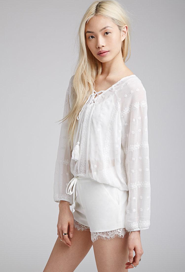 sheer peasant top