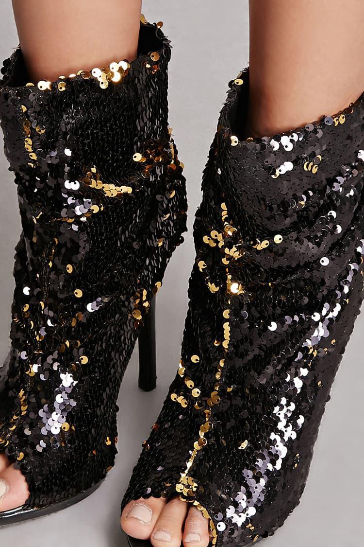 sequin slouch boots