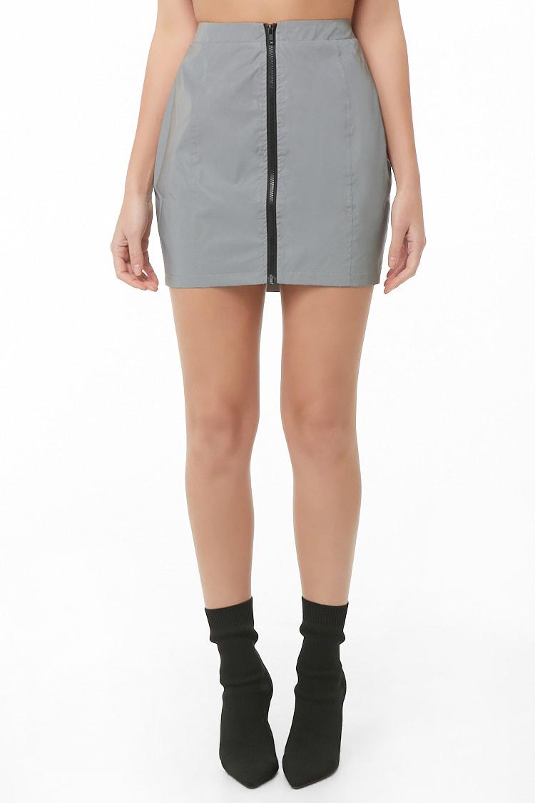 reflective mini skirt