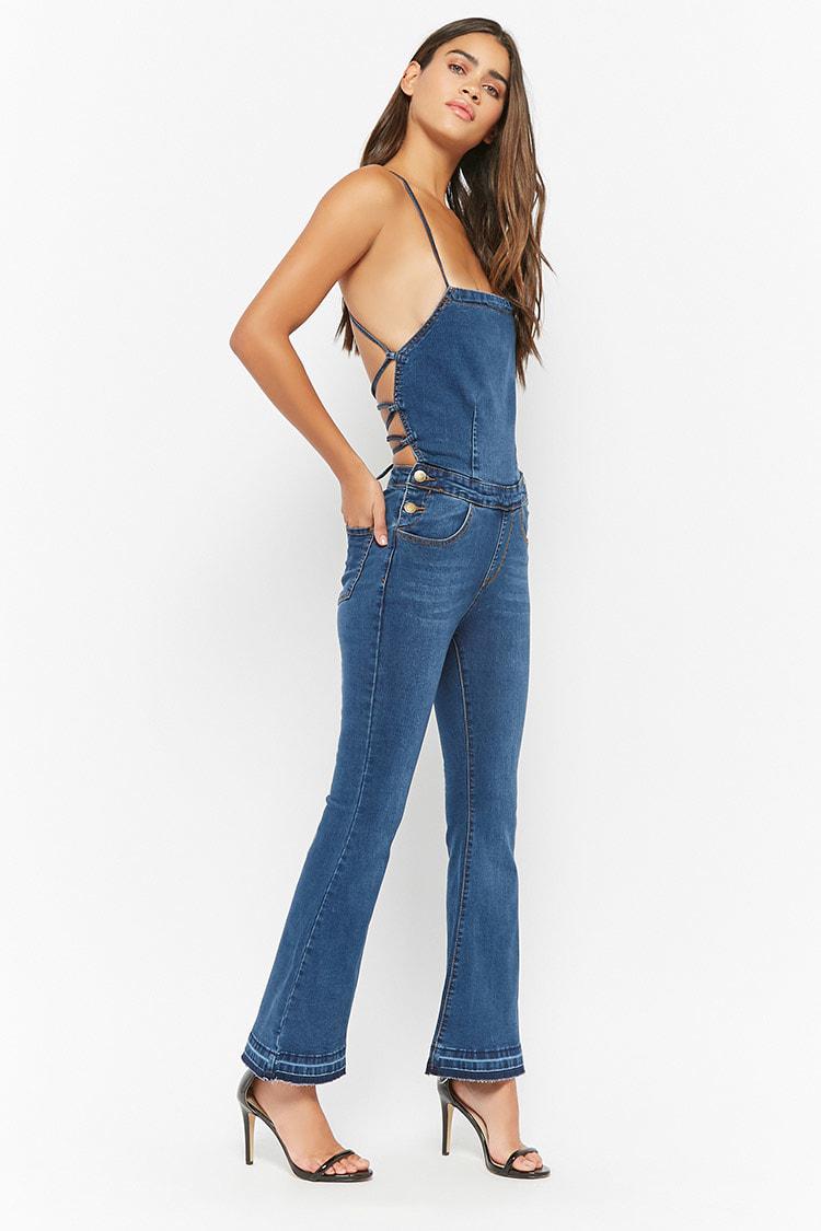 denim cami overalls by forever 21
