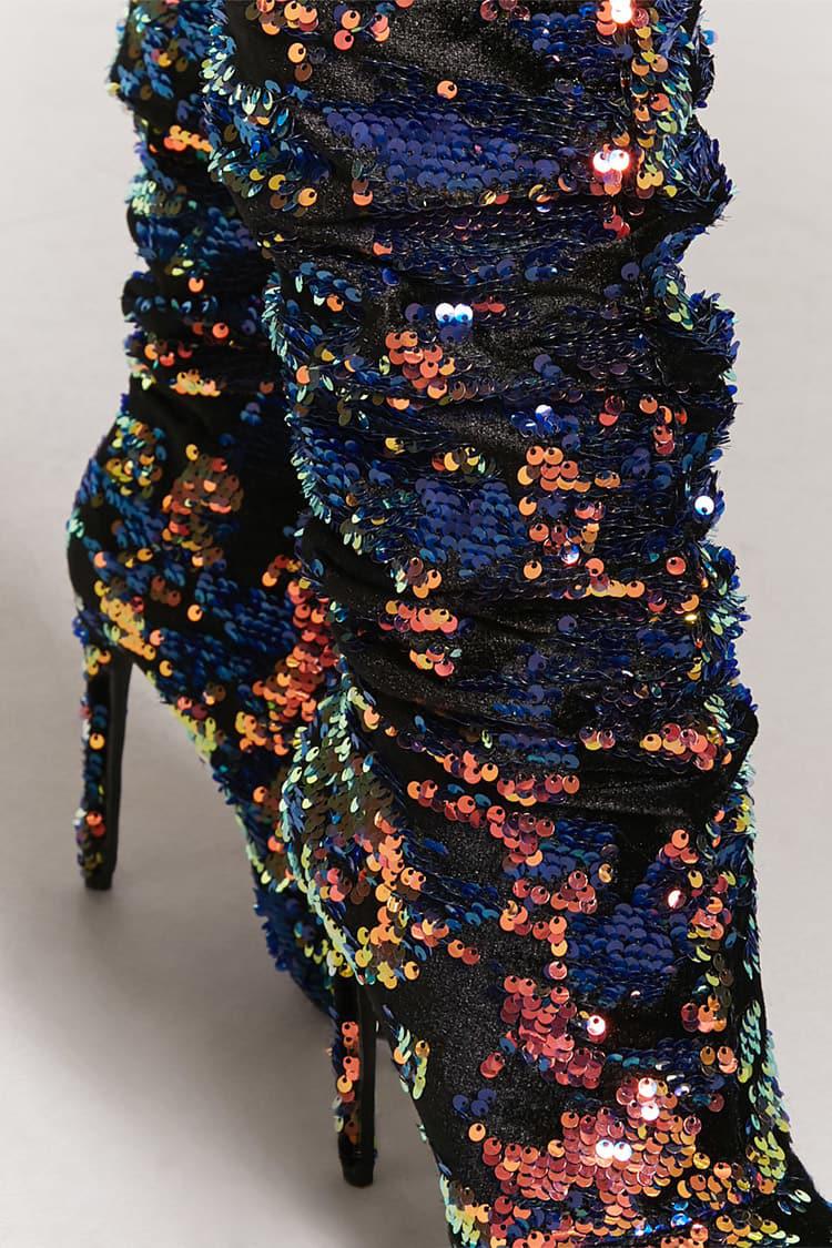 sequin ankle booties