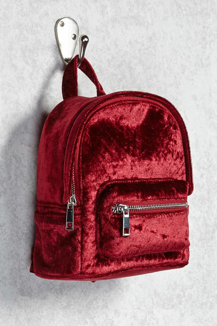 red velvet backpack