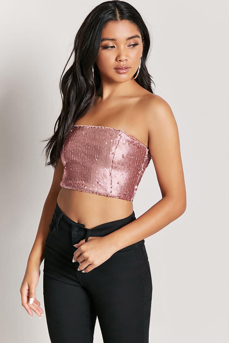 forever 21 smocked tube top