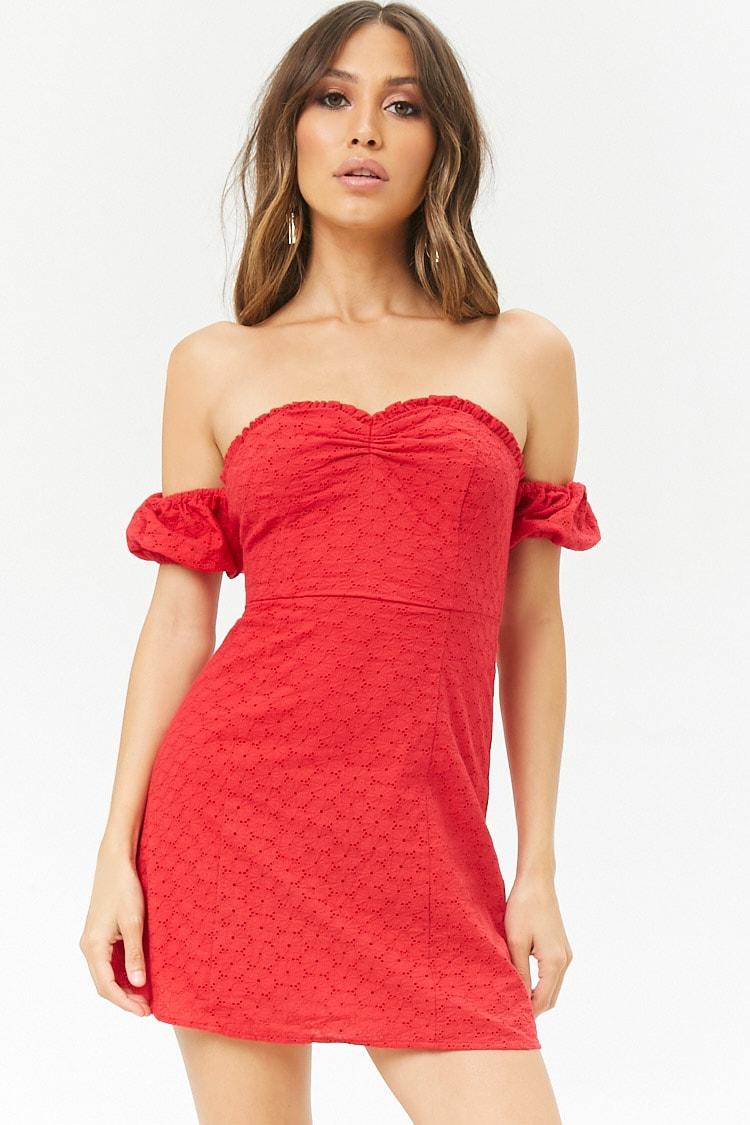 forever 21 red off the shoulder dress