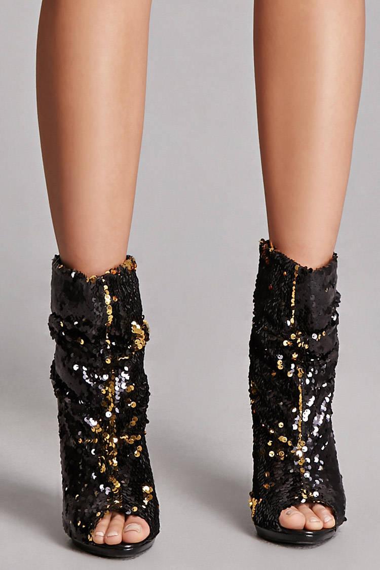 slouchy sequin boots