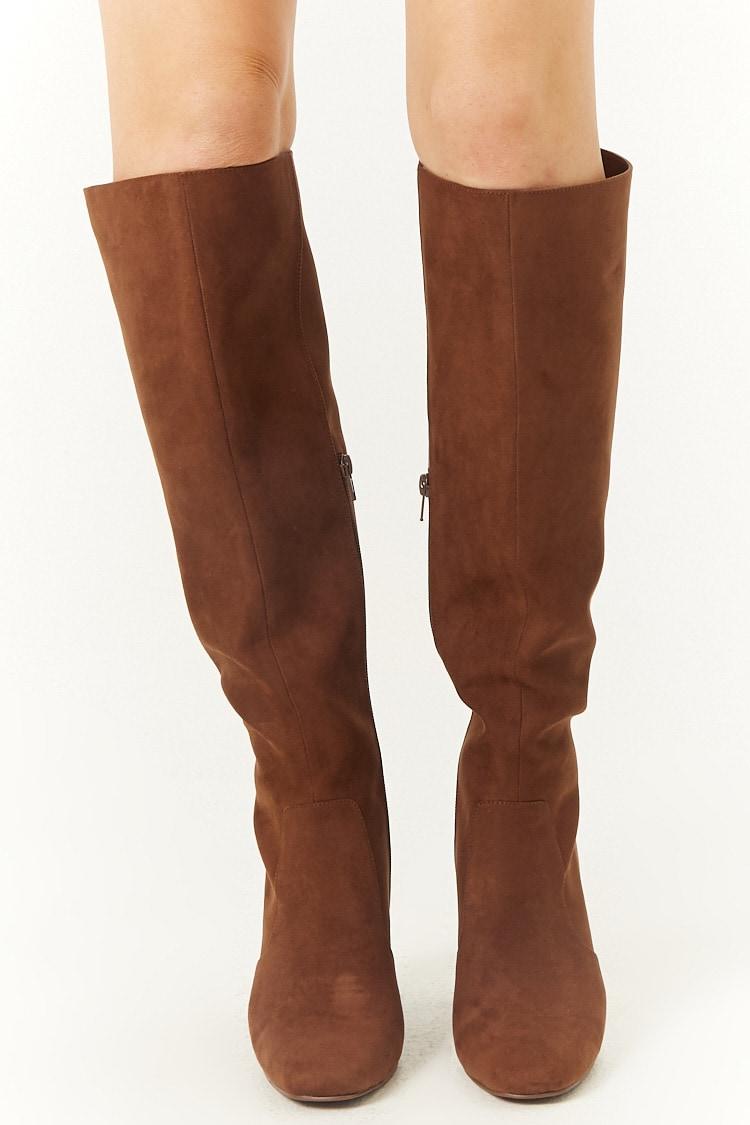 Forever 21 Women�s Square Toe Faux Suede Tall Boots in