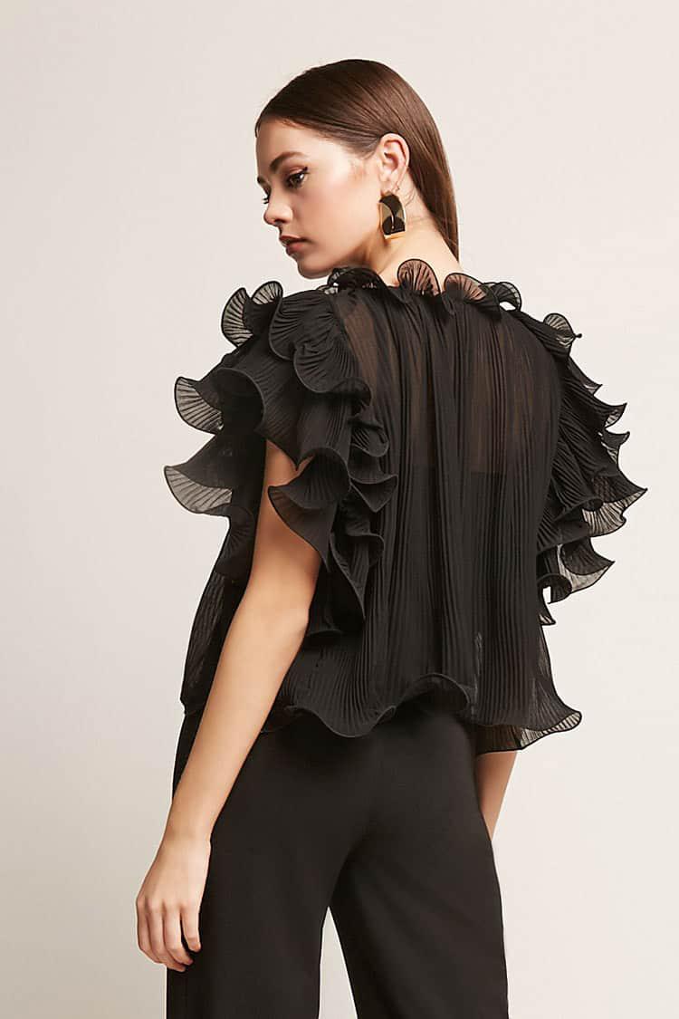 pleated ruffle top