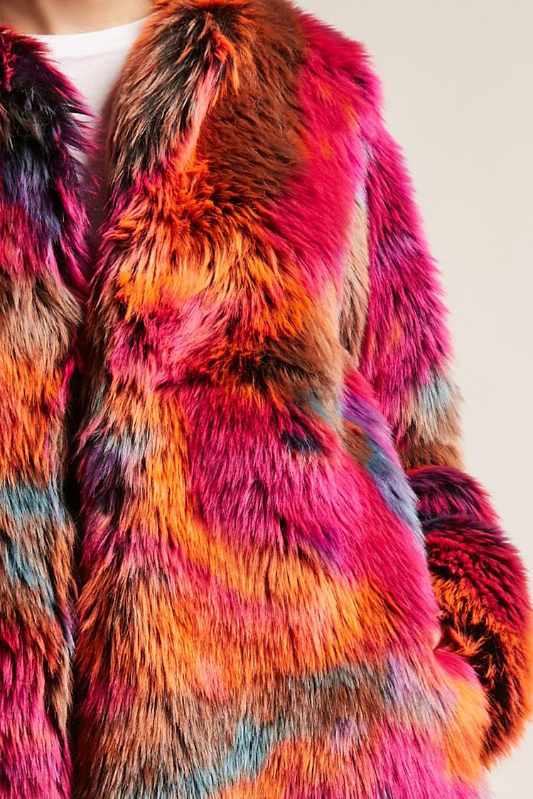 multicolor faux fur