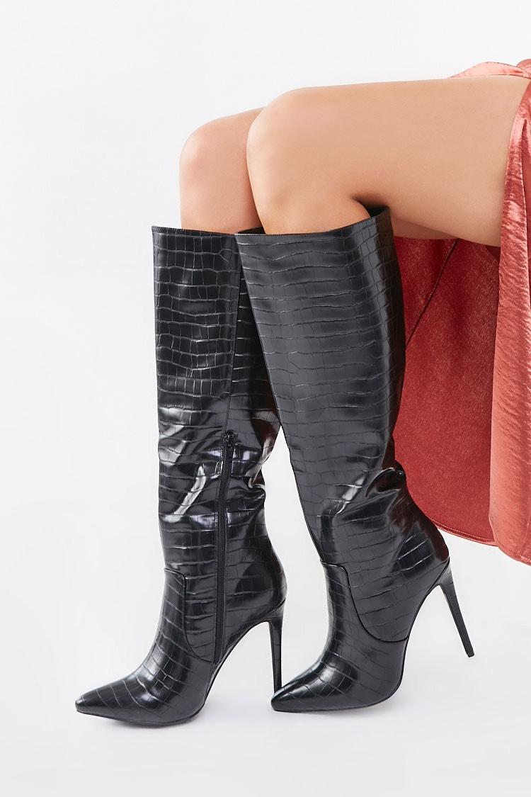 croc stiletto boots