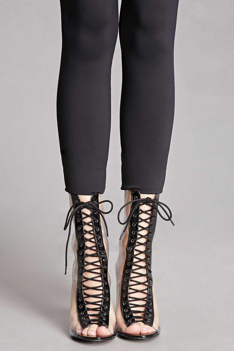 clear black booties