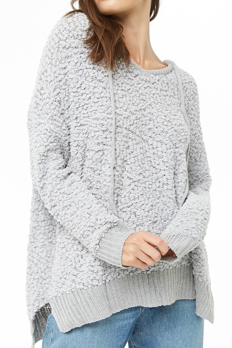 hooded popcorn sweater