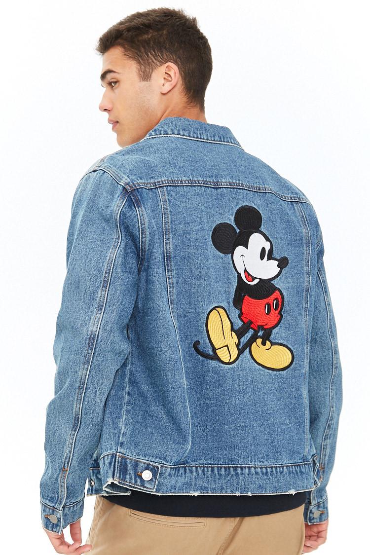 Forever 21 Mickey Mouse Denim Jacket in Blue/Red (Blue) for Men | Lyst
