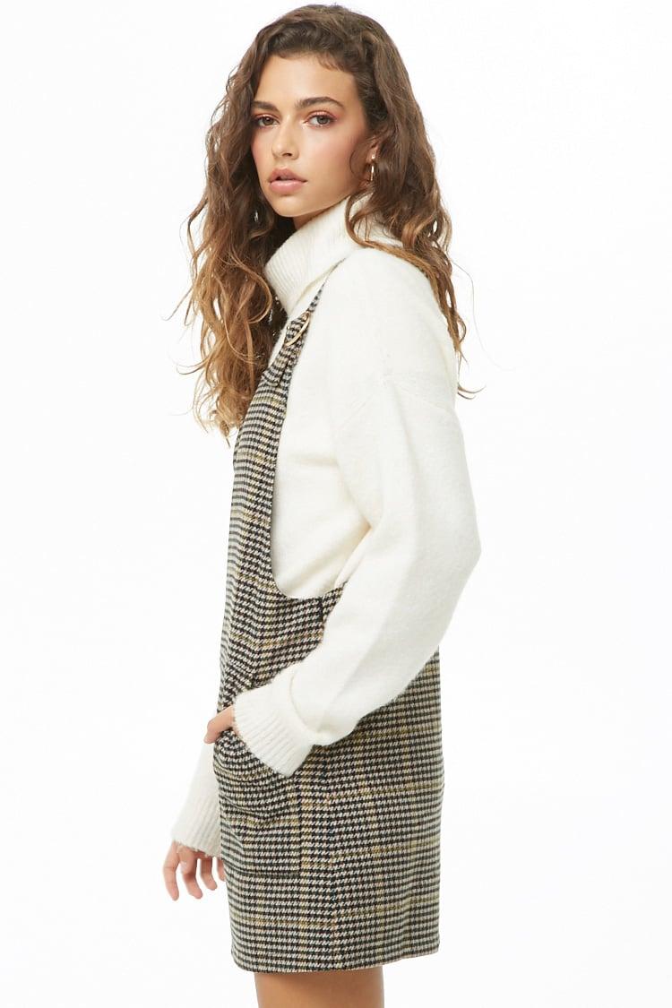 forever 21 plaid overall dress