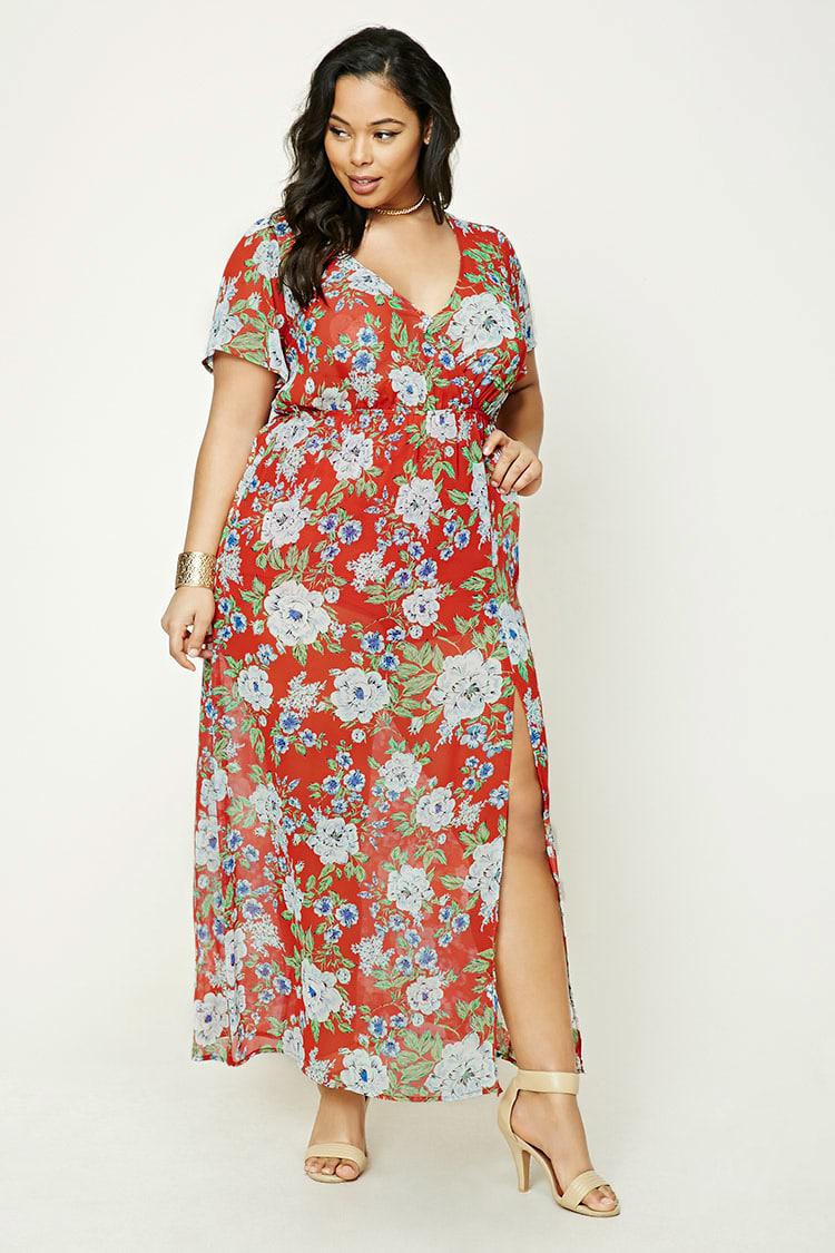 forever 21 plus size red dress