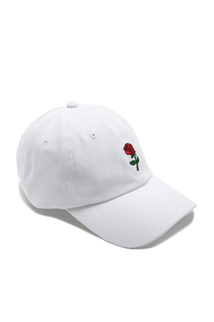 Men Embroidered Rose Patch Dad Hat 