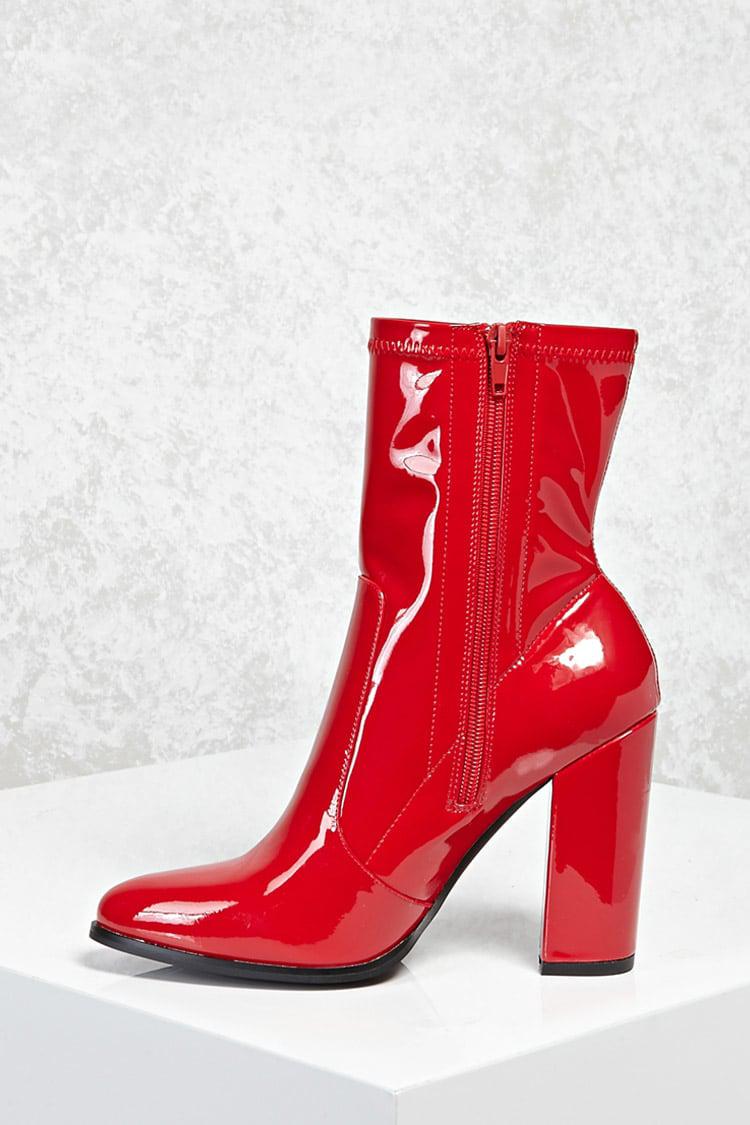red patent leather boots forever 21