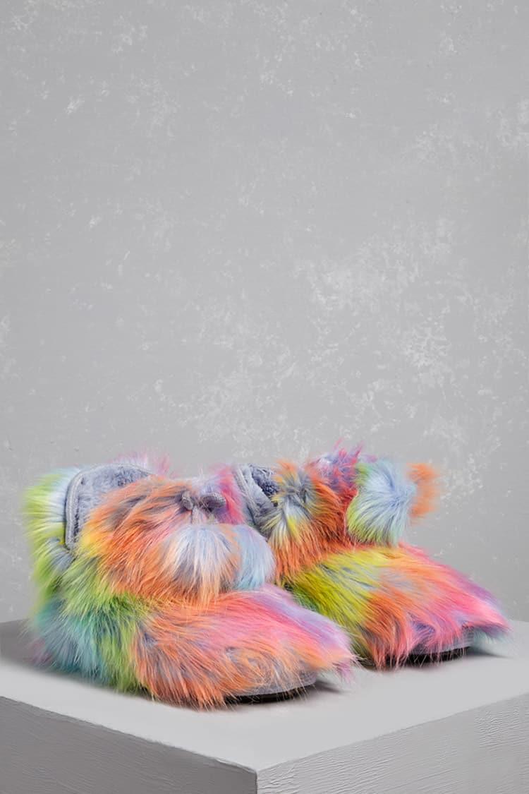 multicolor fur boots