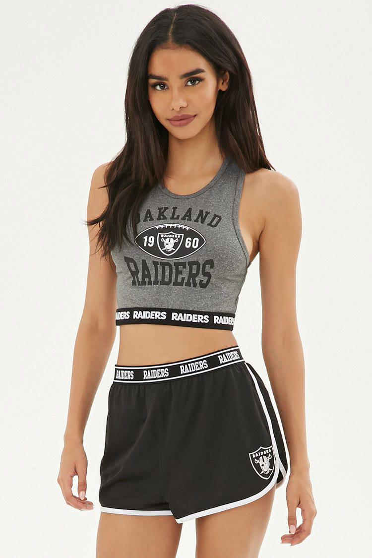 Forever 21 Synthetic Nfl Oakland Raiders Shorts in Black/White (Black) |  Lyst