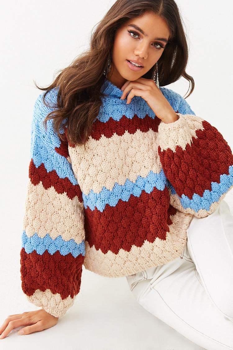 rust mock neck sweater