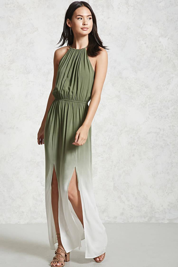 forever 21 green maxi dress