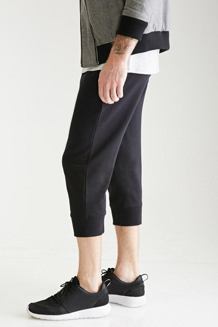 Cotton Mid-calf Drawstring Sweatpants 