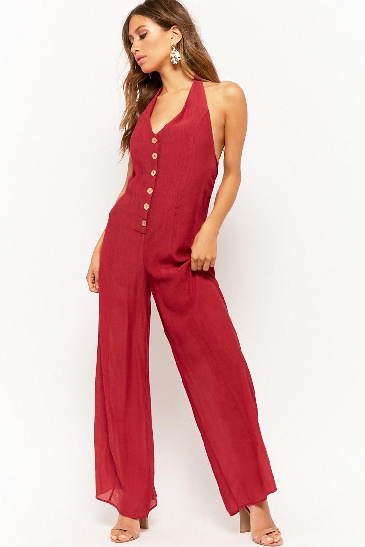 forever 21 jumpsuit red