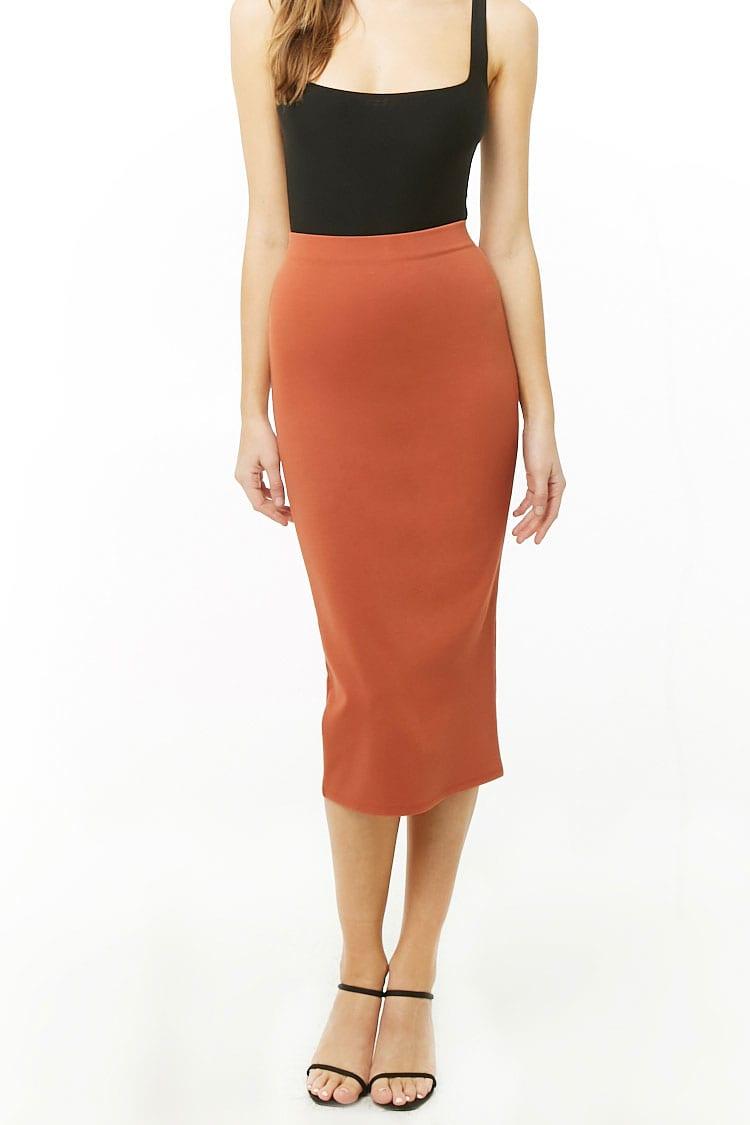 orange bodycon skirt