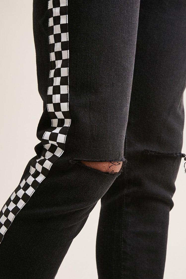 black checkered jeans