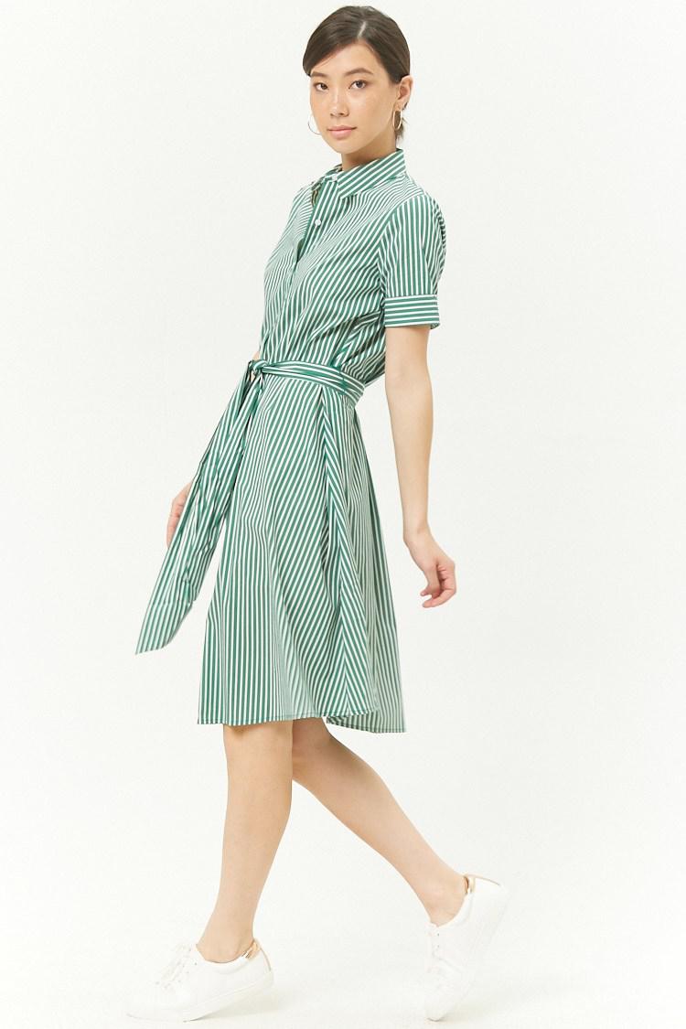 forever 21 striped shirt dress