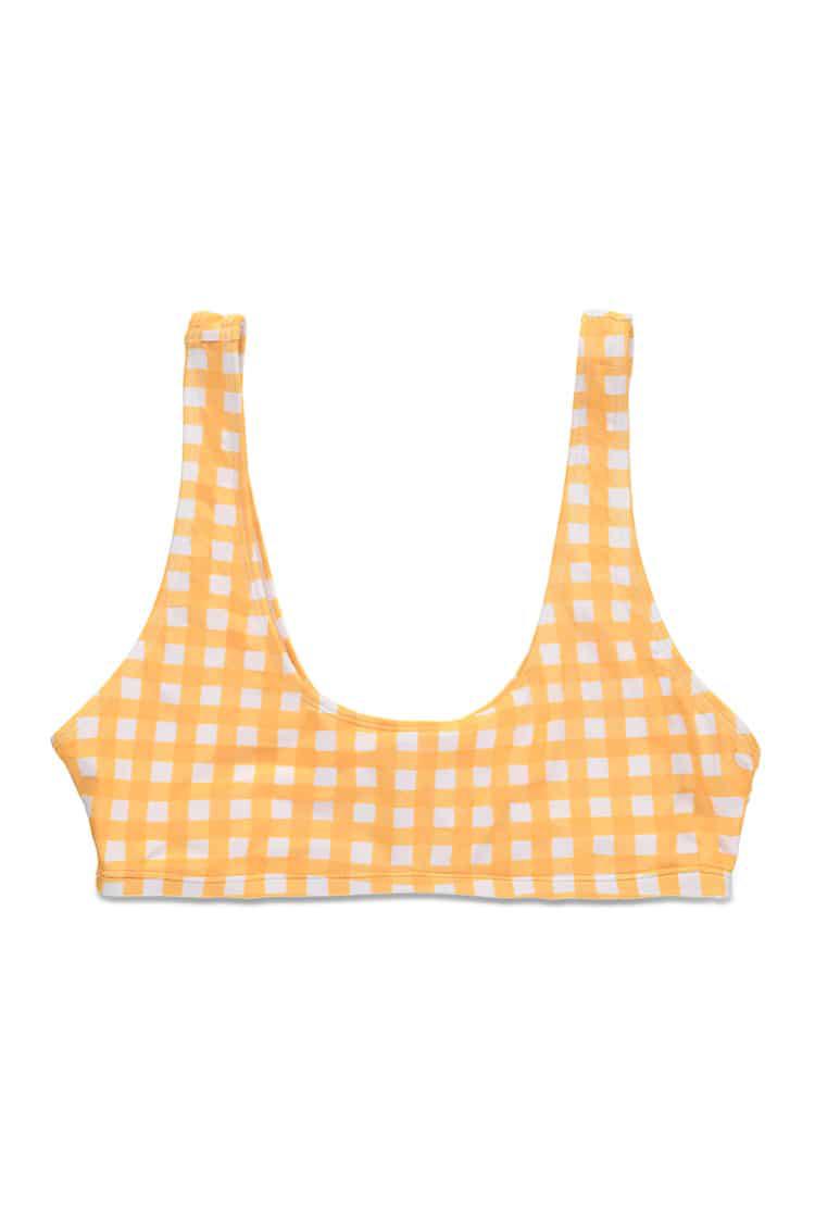 yellow scoop bikini top
