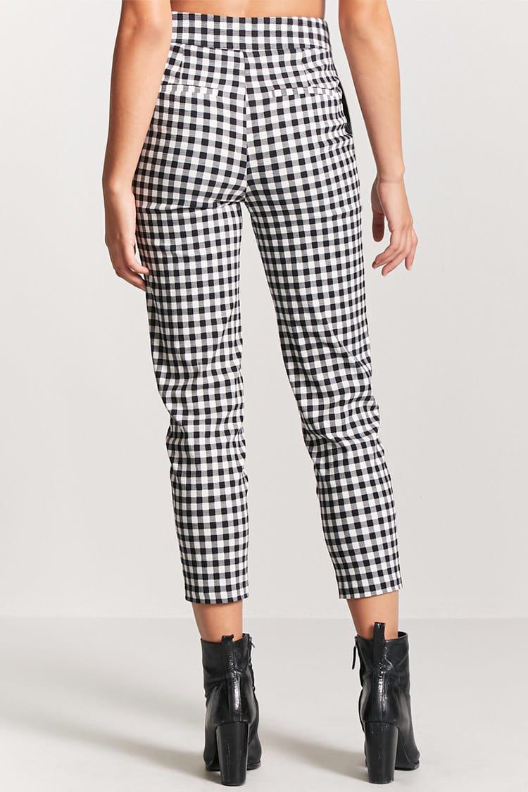 gingham high waisted pants