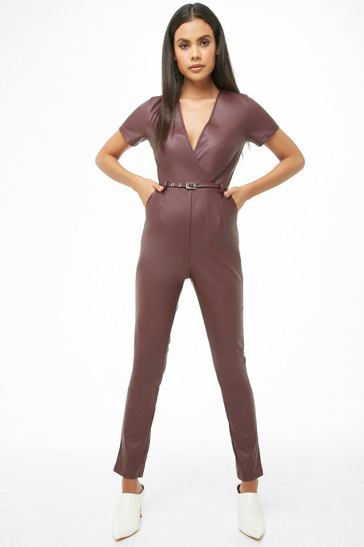 leather jumpsuit forever 21