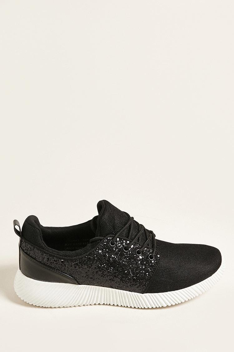 black glitter tennis shoes